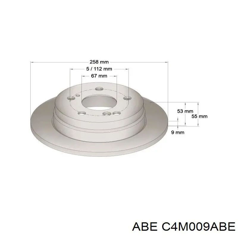 Диск гальмівний задній ABE C4M009ABE