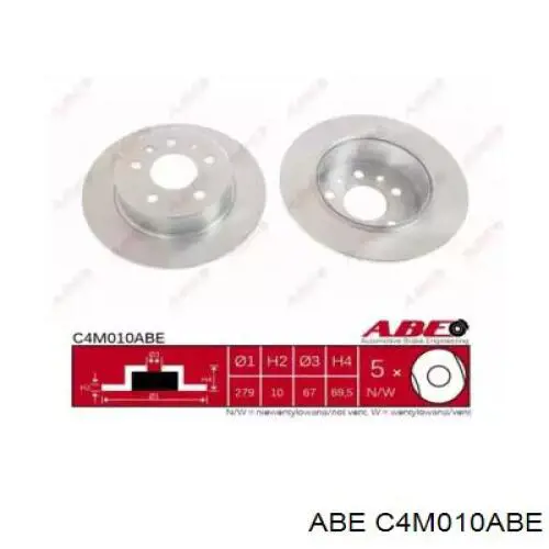 Задні дискові гальма ABE C4M010ABE ціна, від 20.90 USD