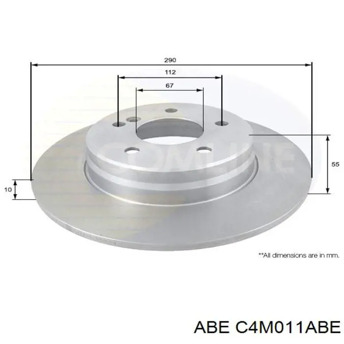 Диск гальмівний задній ABE C4M011ABE