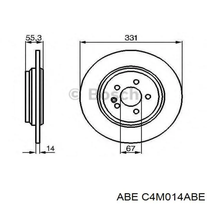 Диск гальмівний задній ABE C4M014ABE
