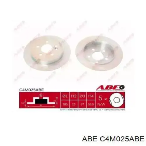 Задні дискові гальма ABE C4M025ABE ціна, від 28.66 USD