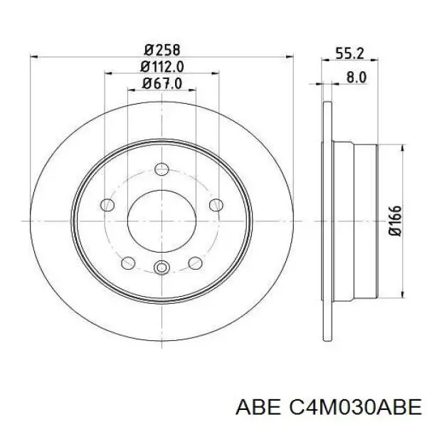 Диск гальмівний задній ABE C4M030ABE