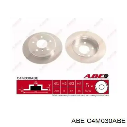 Задні дискові гальма ABE C4M030ABE ціна, від 17.88 USD
