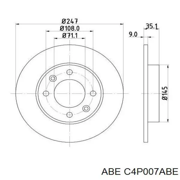 Купити C4P007ABE ABE Диск заднього гальма