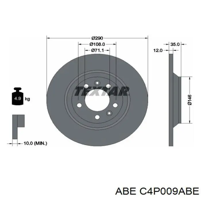 Задні дискові гальма ABE C4P009ABE ціна, від 28.06 USD