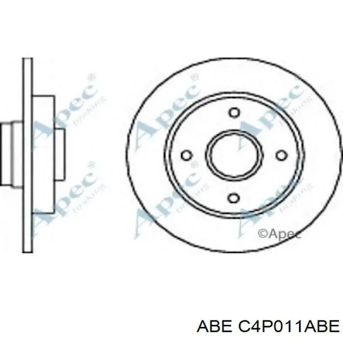 Диск гальмівний задній ABE C4P011ABE