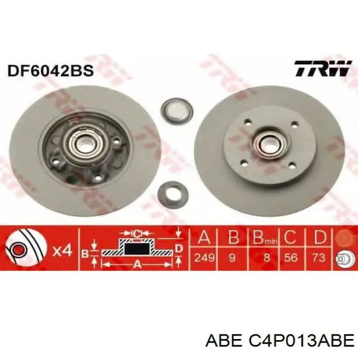 Диск гальмівний задній ABE C4P013ABE