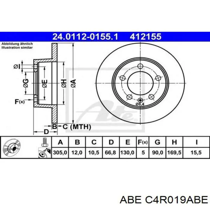Гальмівні диски C4R019ABE ABE