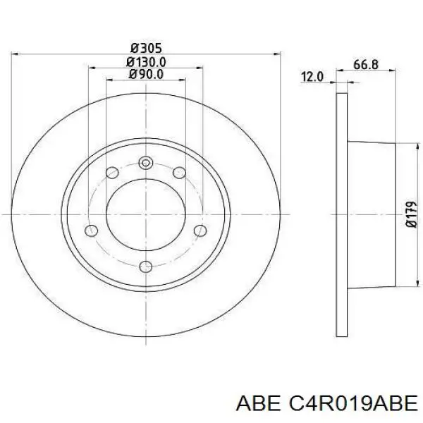 Диск гальмівний задній ABE C4R019ABE