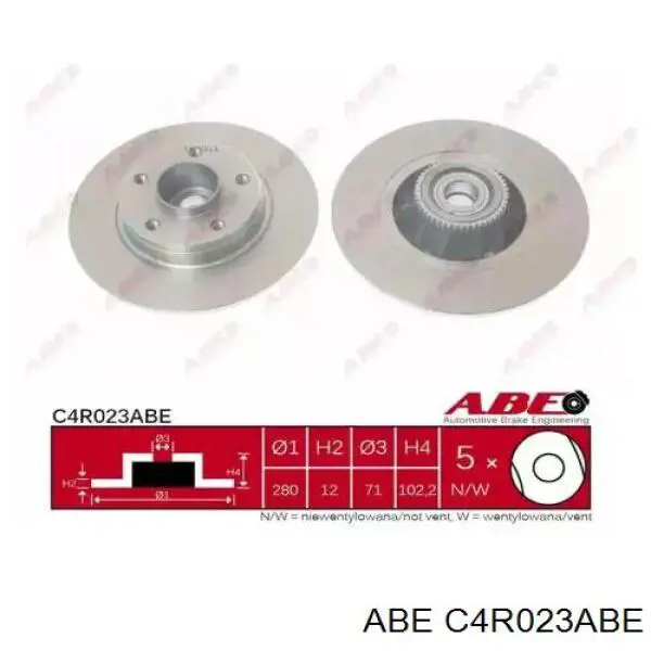 C4R023ABE ABE диск гальмівний задній
