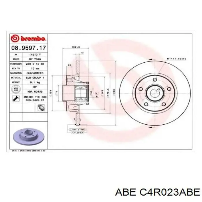 Гальмівні диски C4R023ABE ABE