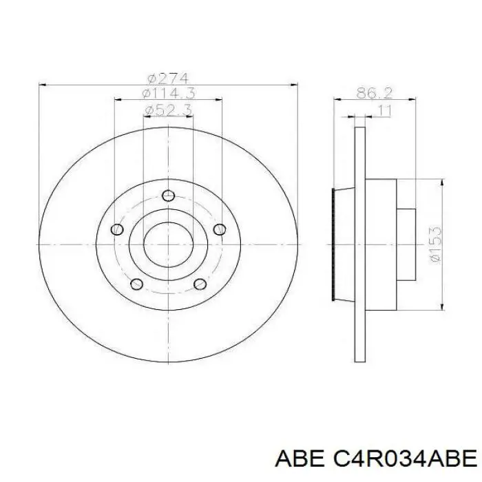 Диск гальмівний задній C4R034ABE ABE