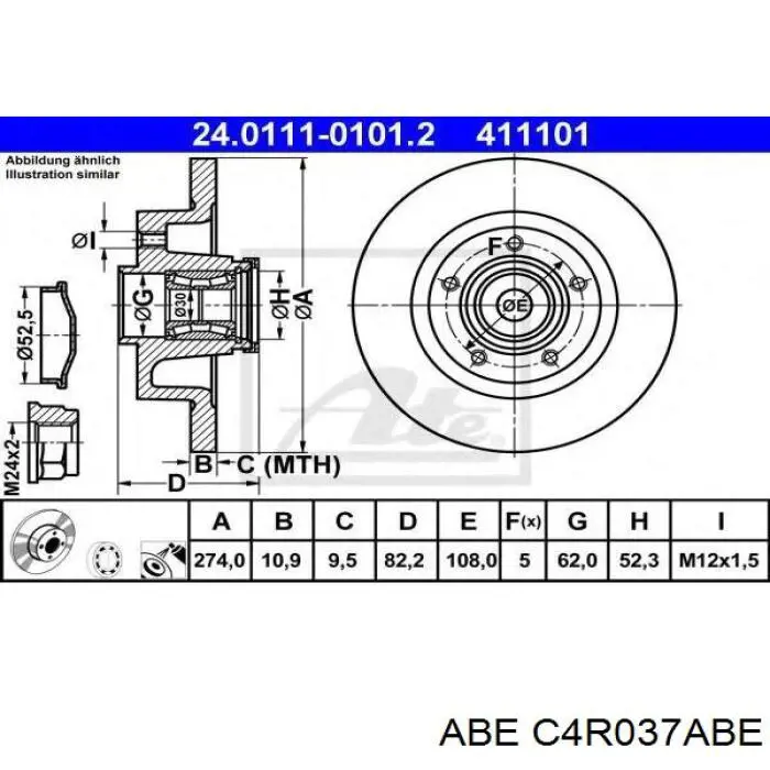 Гальмівні диски C4R037ABE ABE