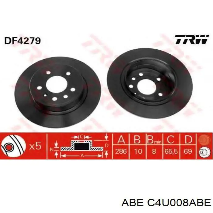 Купити C4U008ABE ABE Диск заднього гальма