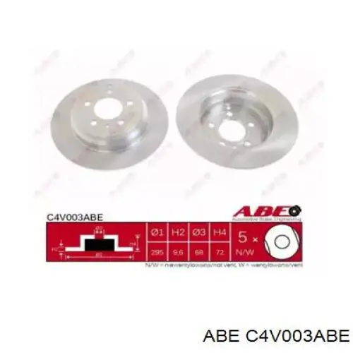 C4V003ABE ABE диск гальмівний задній
