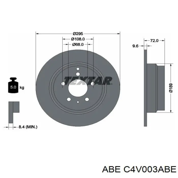 Купити C4V003ABE ABE Диск заднього гальма