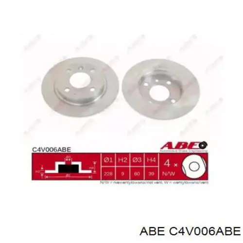 Гальмівні диски C4V006ABE ABE