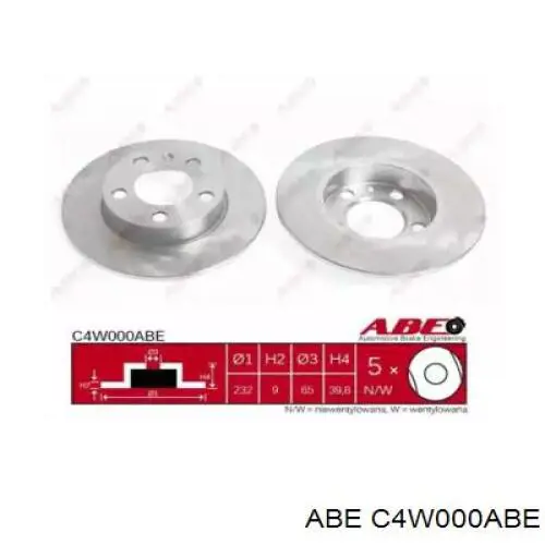 Диск гальмівний задній ABE C4W000ABE