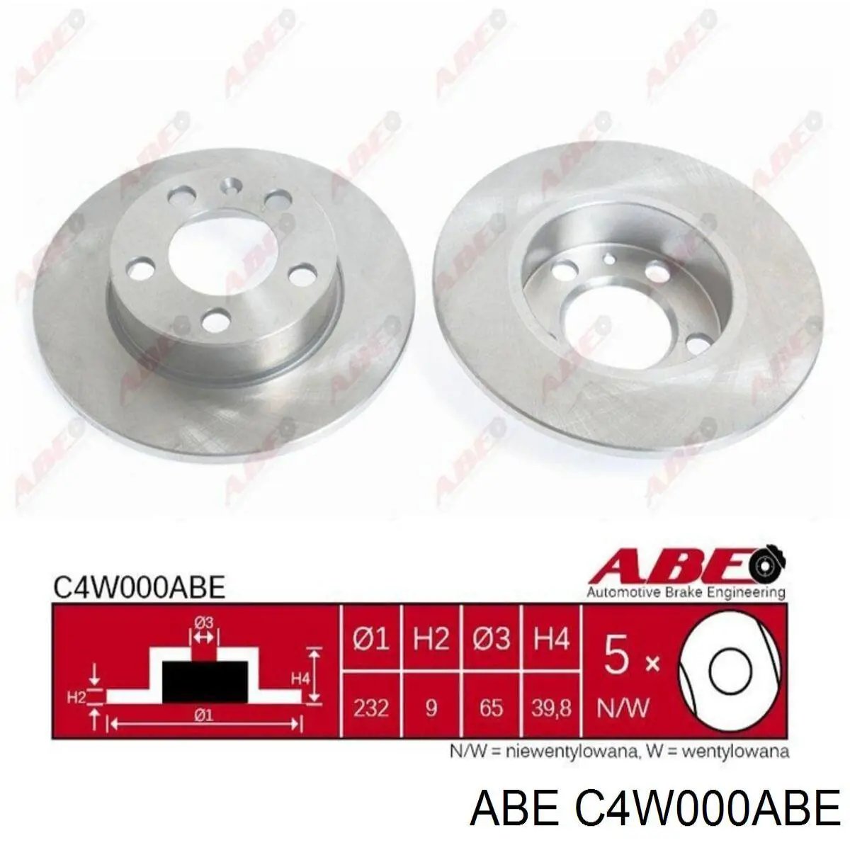 Купити C4W000ABE ABE Диск заднього гальма