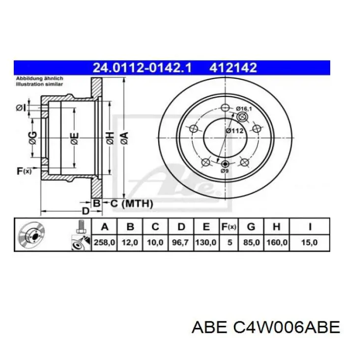 Гальмівні диски C4W006ABE ABE