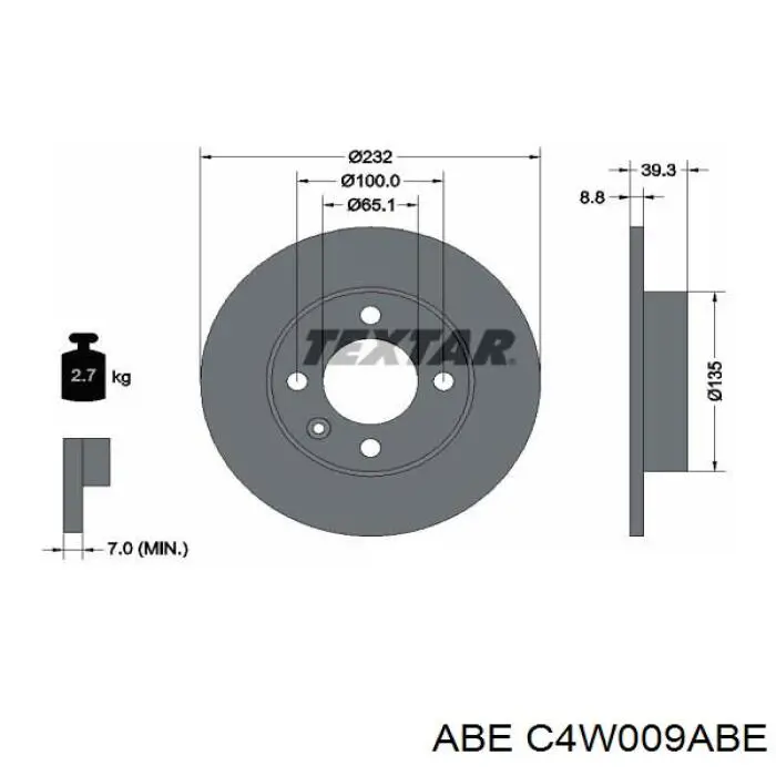 Купити C4W009ABE ABE Диск заднього гальма