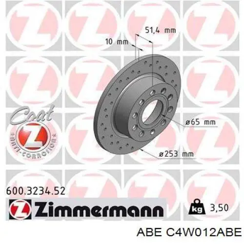Гальмівні диски C4W012ABE ABE