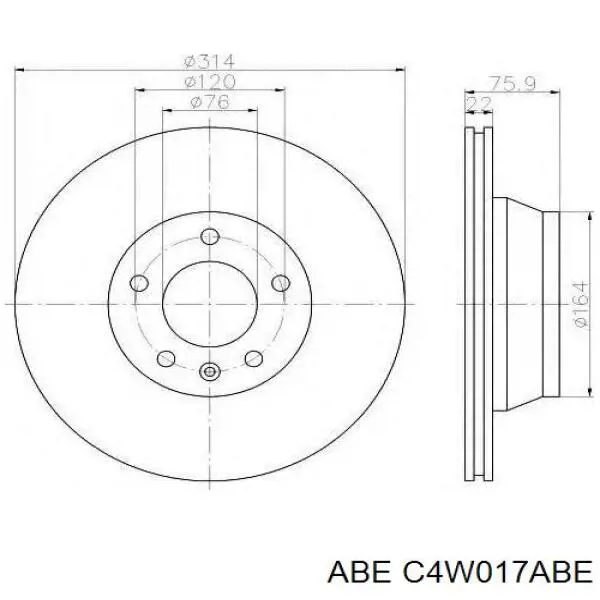 Диск гальмівний задній ABE C4W017ABE