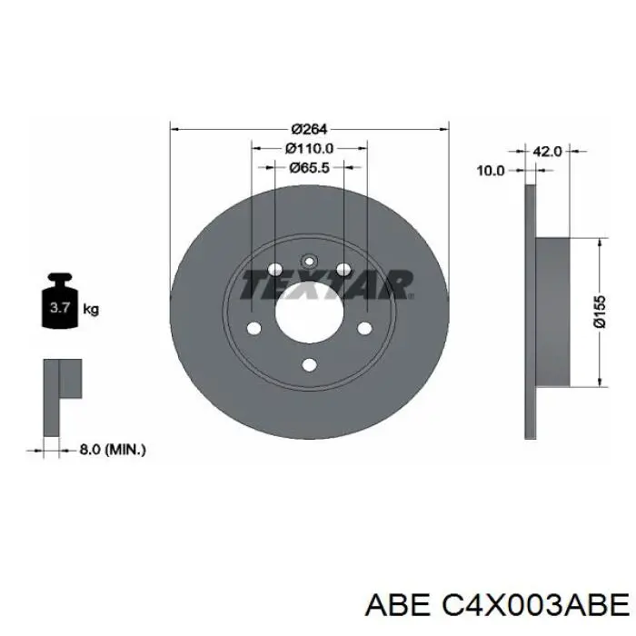 Купити C4X003ABE ABE Диск заднього гальма