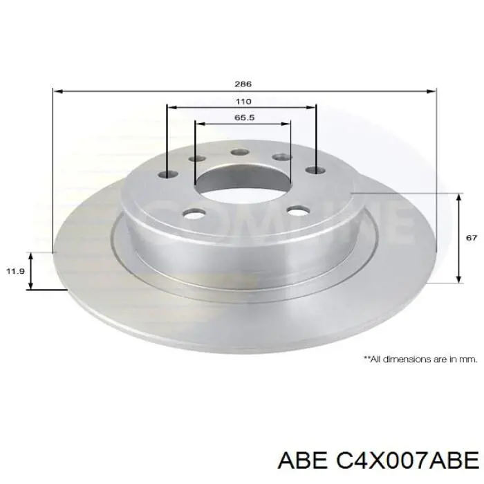 C4X007ABE ABE диск гальмівний задній