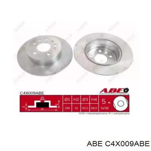 Диск гальмівний задній ABE C4X009ABE