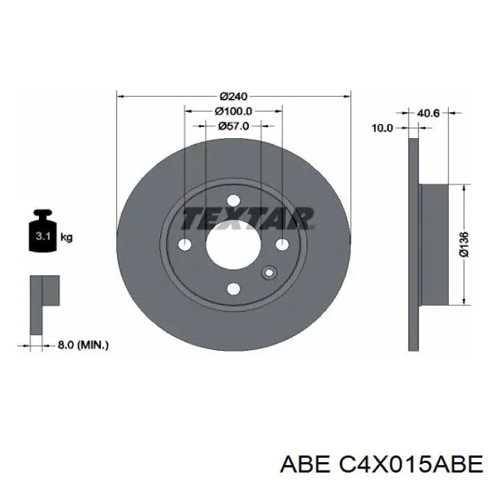 Купити C4X015ABE ABE Диск заднього гальма