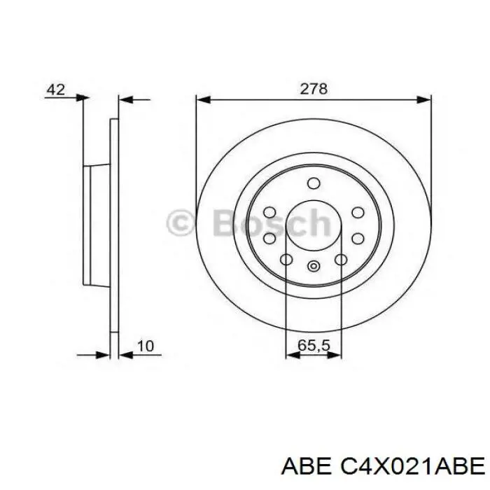 Диск гальмівний задній ABE C4X021ABE