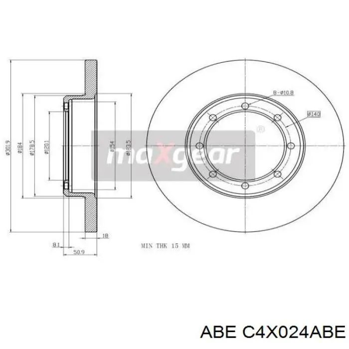 Задні дискові гальма ABE C4X024ABE ціна, від 40.11 USD