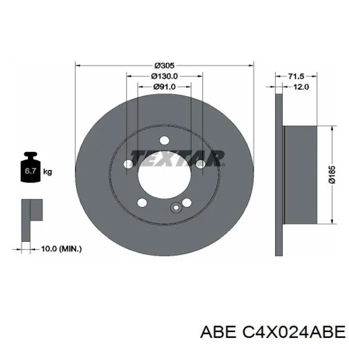 Купити C4X024ABE ABE Диск заднього гальма