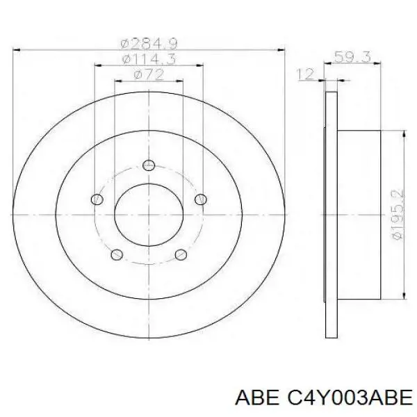 Купити C4Y003ABE ABE Диск заднього гальма
