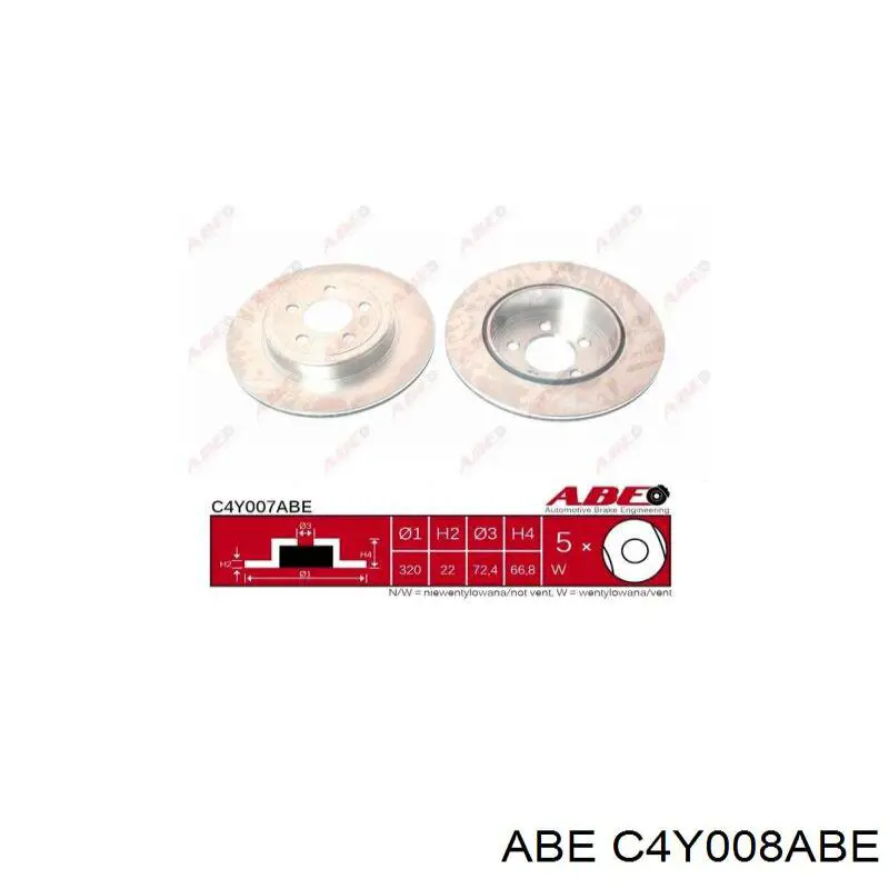 C4Y008ABE ABE диск гальмівний передній