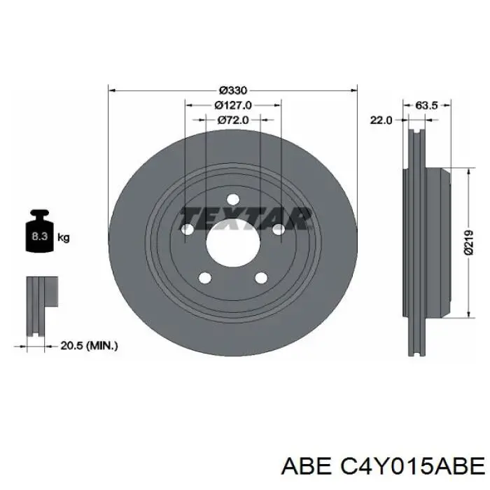 Диск гальмівний задній C4Y015ABE ABE