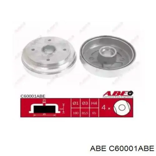 Купити C60001ABE ABE Барабан гальмівний задній