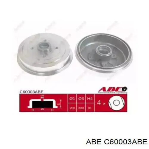 Барабан гальмівний задній C60003ABE ABE