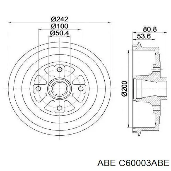 Купити C60003ABE ABE Барабан гальмівний задній
