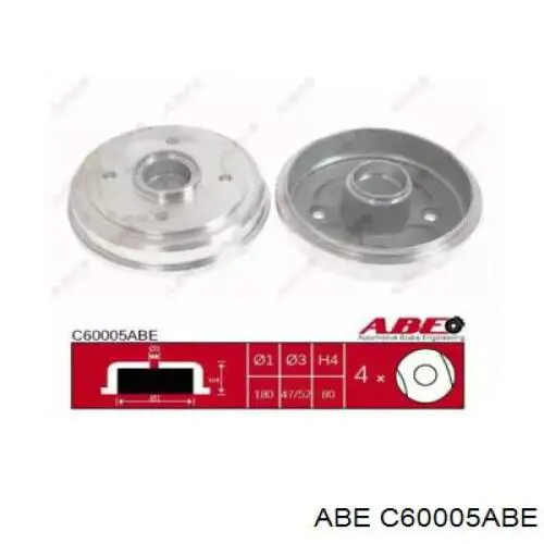 C60005ABE ABE Барабан гальмівний задній