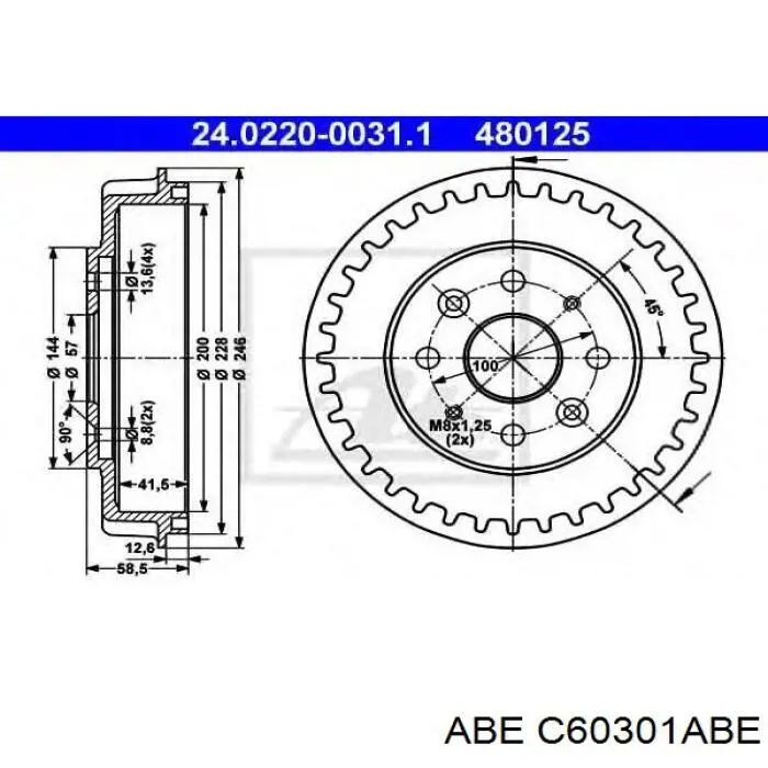 C60301ABE ABE барабан гальмівний задній