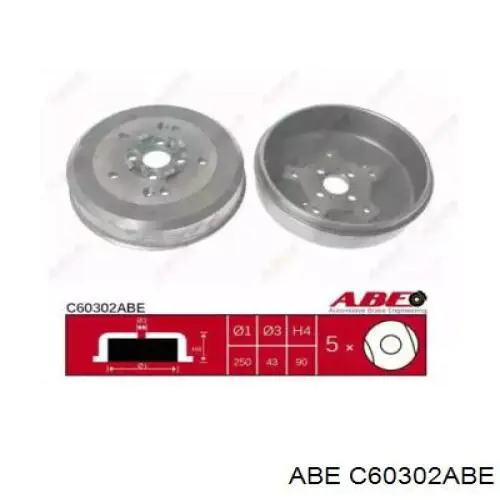 Барабан гальмівний задній C60302ABE ABE