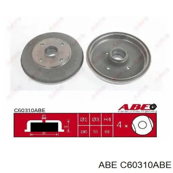 Купити C60310ABE ABE Барабан гальмівний задній
