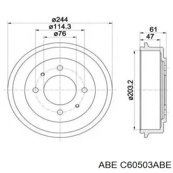 Барабан гальмівний задній ABE C60503ABE