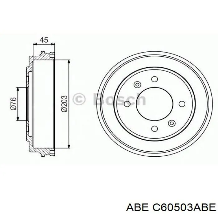 Купити C60503ABE ABE Барабан гальмівний задній