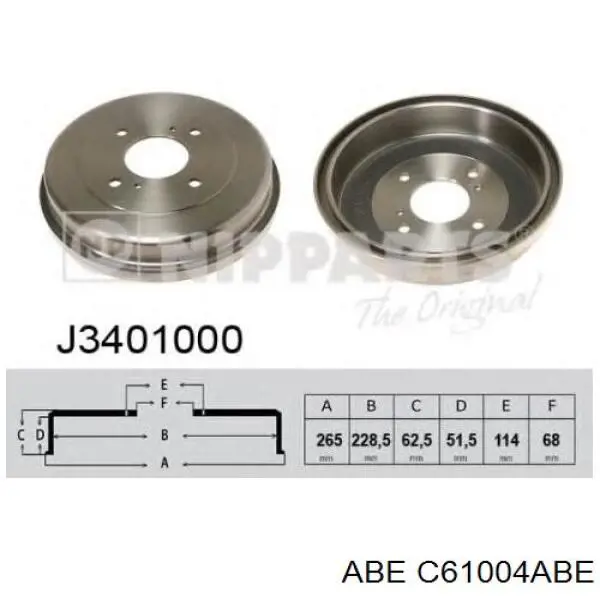 Барабан гальмівний задній ABE C61004ABE