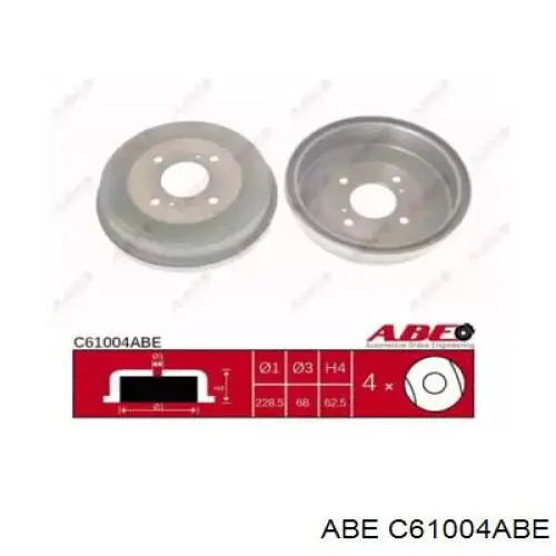 C61004ABE ABE Барабан гальмівний задній