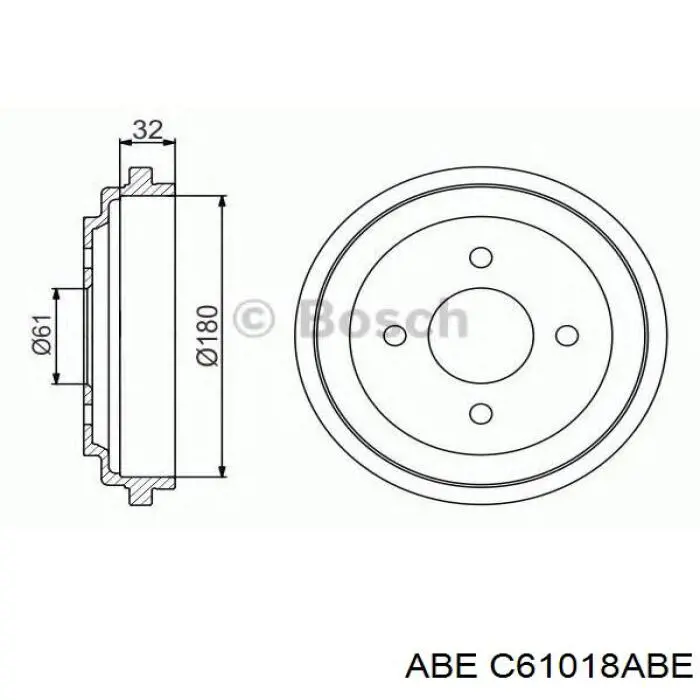 C61018ABE ABE Барабан гальмівний задній