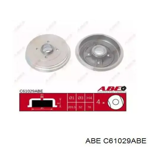 Барабан гальмівний задній ABE C61029ABE